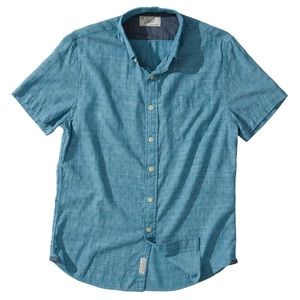 Graters Pearson Printed Twill Shirt in Teal